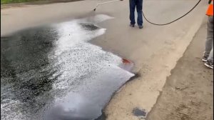 Нанесение пропитки ПАСФАДОР на асфальтобетонное покрытие