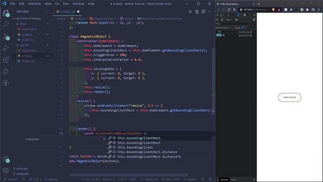 Create Magnetic DOM Element with Vanilla JS | [Awwwards' Effects Recreated - Episode #1] смотреть онлайн