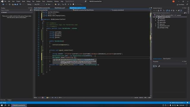 C#/WPF Tutorial - MySQL Database Connection Test Tool (C#/WPF/Visual Studio/Tutorial) смотреть онлайн