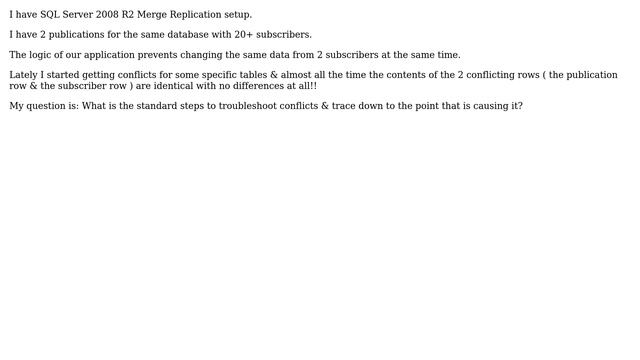 Databases: How to troubleshoot SQL Server Merge Replication Conflict? смотреть онлайн