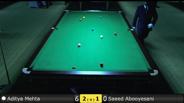 Snooker 6 Reds Groups : Aditya Mehta Vs Saeed Abooyesani
