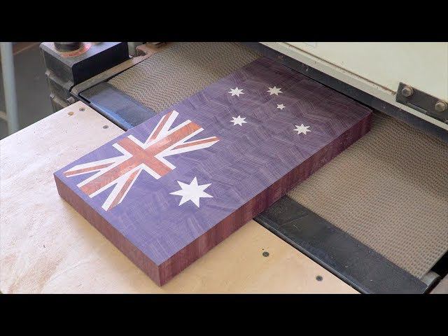 Australian flag end grain cutting board смотреть онлайн