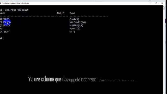 Description d'une table sur oracle avec le sous titre смотреть онлайн