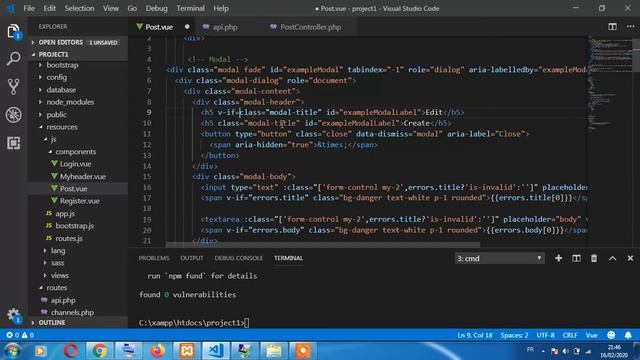 9-Update Post(SPA Project With Laravel Vuejs in Arabic) смотреть онлайн