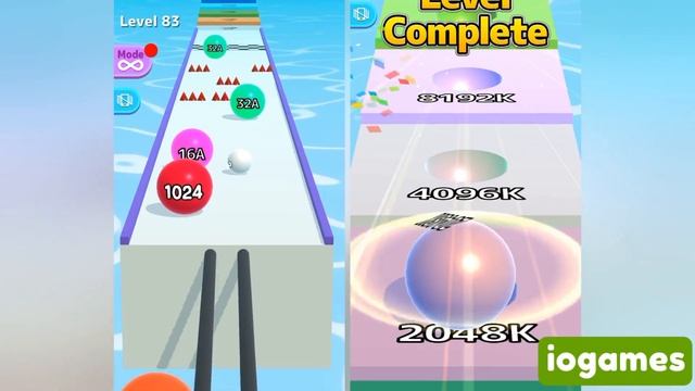 BALL RUN 2048 — 2 In 64A, 1024A And 2048A Tile! (Gameplay)