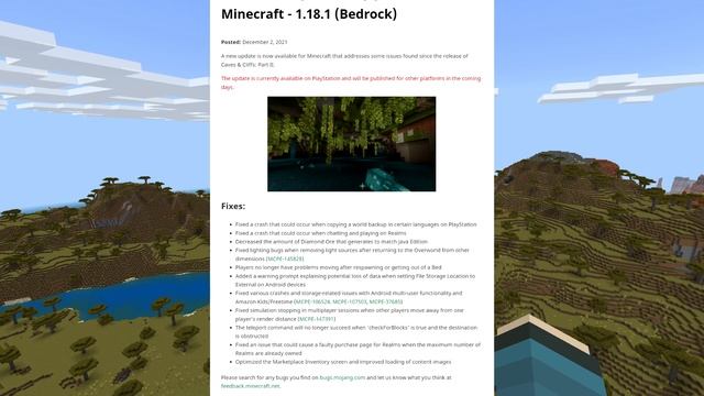 Minecraft Bedrock Update ✅ 1.18.1 ✅?️ CRASHES & REALMS ( Changelog ) MCPE,Xbox,PS4,Windows,Switch смотреть онлайн