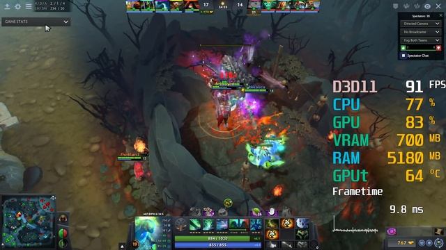 Radeon Vega 8 Graphics -- AMD Ryzen 3 3200G -- Dota 2 FPS Test смотреть онлайн