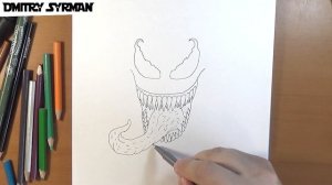 How to draw Venom 2018, Как нарисовать Венома