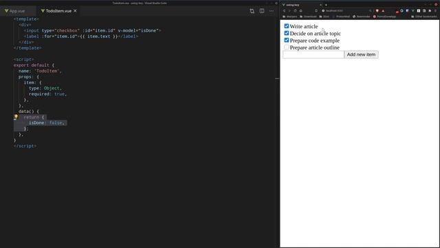How to use the :key attribute for looping with v-for in VueJS смотреть онлайн