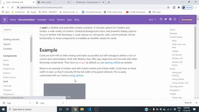 component of bootstrap tutorial in hindi (2020) | bootstrap 4 - useful components overview | Edugya смотреть онлайн