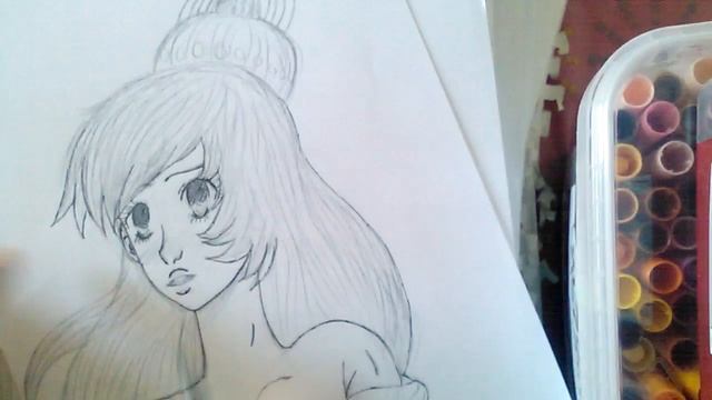 Blushing Princess Line Art, Inking