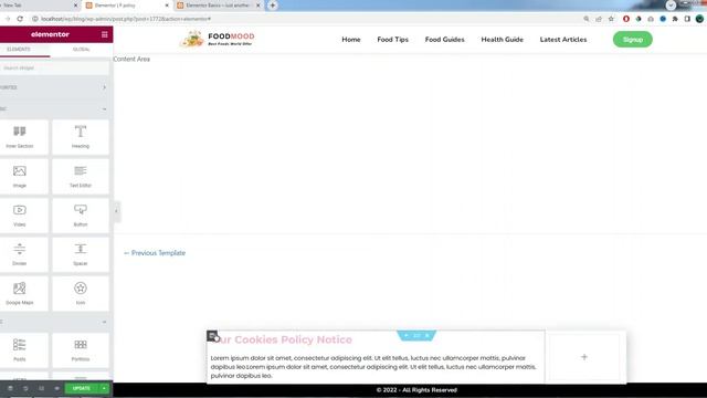 Create Beautiful Cookies Popup Using Elementor Popup Builder