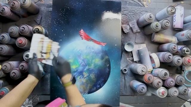 EARTH is NOT FLAT - Planetary Sailer SPRAY PAINT ART by Skech смотреть онлайн