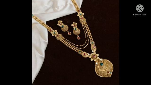 Brass High Gold Long Necklace sets//Antique sets//Latest Jewellery Collections смотреть онлайн
