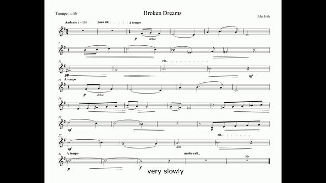 Broken Dreams - John Frith (ABRSM 3 grade 2017-2020) Trumpet, Euphonium Bb смотреть онлайн