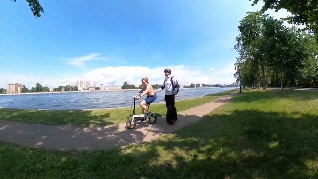 Моноколесо и велосипед: вместе весело катить по дорожкам (EUC, Kingsong 16x) смотреть онлайн