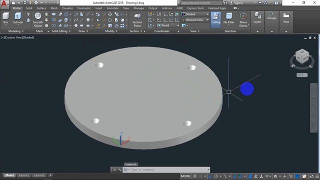 AutoCAD 3D, how to draw fan motor coupling, autocad смотреть онлайн