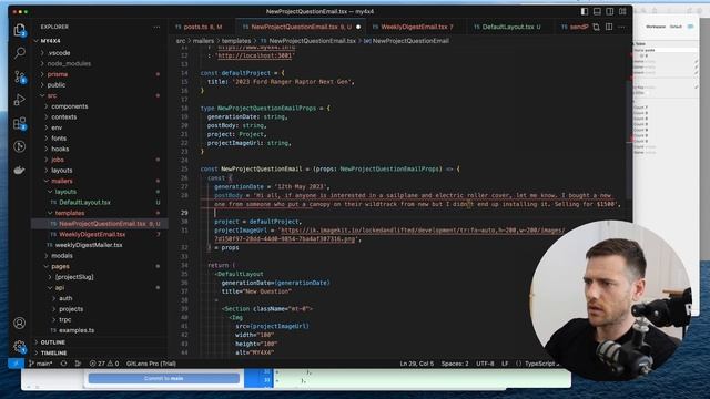 React Email: Template for Project Question Notifications in Next.js смотреть онлайн