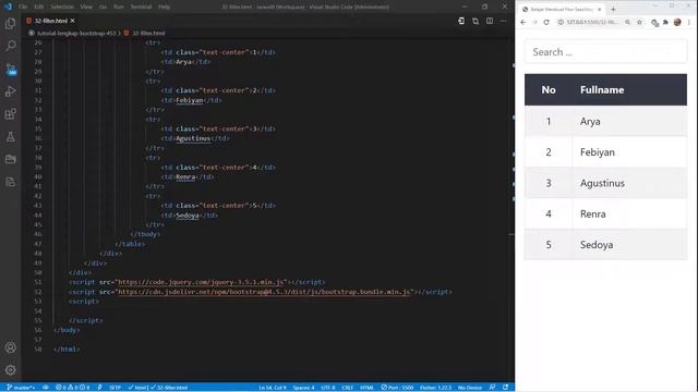 Tutorial Bootstrap 4 #33 Membuat Fitur Searching Dengan Filter jQuery Bootstrap смотреть онлайн