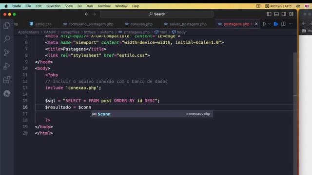 SISTEMA DE POSTAGEM + PHP + MySQL básico (Fácil) #02 #php #sistemapostagem #mysql #bancomysql смотреть онлайн
