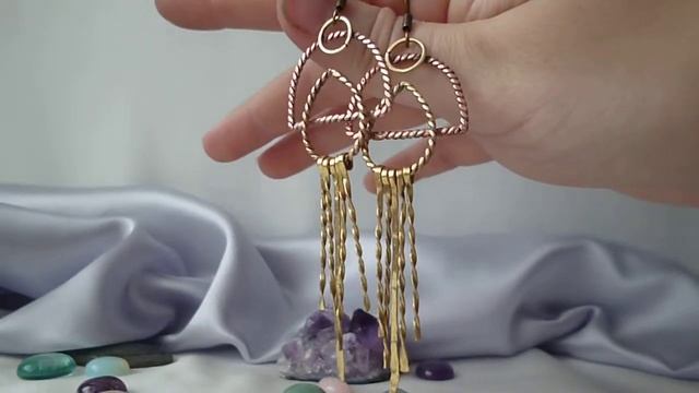Серьги из меди и латуни. смотреть онлайн
