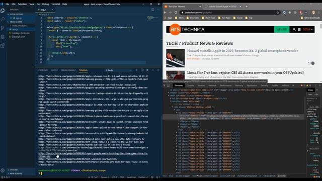 Web scraping with node, axios and cheerio смотреть онлайн