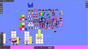 Numberblock Puzzle Tetris Game SMR SPACE | Number Halves 11.5 to 15.5  The Floor is LAVA by Algodoo