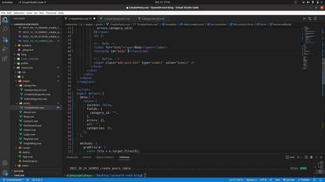 Laravel 9 & Vue 3 Blog with Sanctum authentication #21 Create posts смотреть онлайн