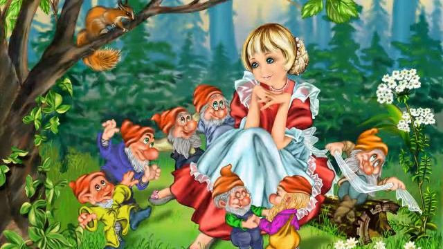 Белоснежка и семь гномов Мультик Сказка, Зимним деньком, в то время как снег валил хлопьями, сидела смотреть онлайн