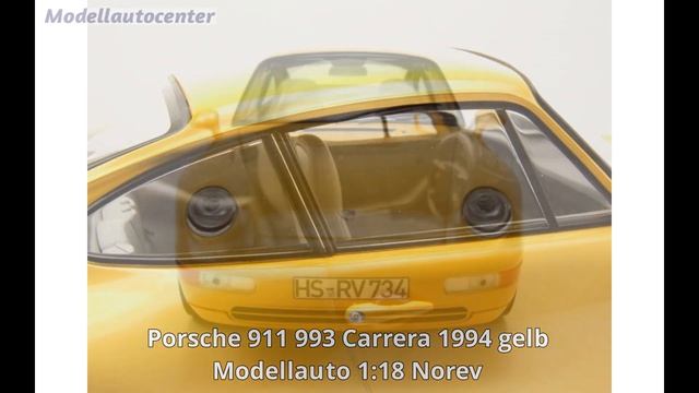 Porsche 911 993 Carrera 1994 gelb Modellauto 1:18 Norev смотреть онлайн