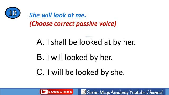 Active Passive (Future Indefinite Tense ) | English Grammar | 20 Mcqs смотреть онлайн