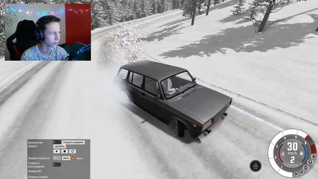 ЗИМНИЙ ДРИФТ НА ЖИГУЛИ ЧЕТВЕРКЕ в BeamNG.drive!