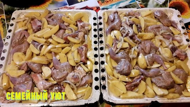 Картошка с ребрышками и перепелами в духовке! смотреть онлайн