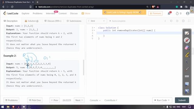 Remove Duplicates from Sorted Array - Leetcode 26 - Java смотреть онлайн