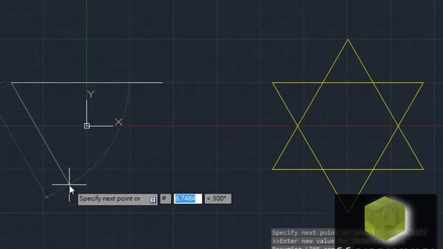AutoCAD 2014 Tutorial:Draw a star using Object Snap & Line function смотреть онлайн