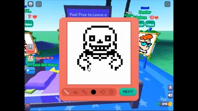 Drawing Sans From Undertale in Roblox Starving Artist смотреть онлайн