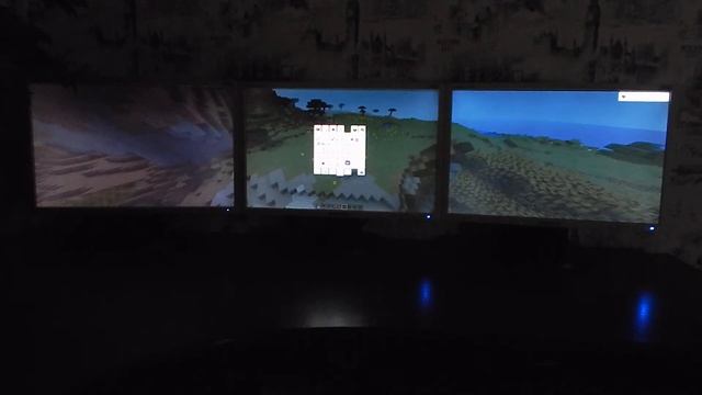 Майнкрафт на трех мониторах Minecraft on three monitors + backlight смотреть онлайн