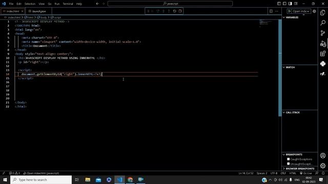 Javascript display method using innerHTML. смотреть онлайн