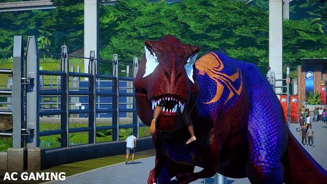 NEW ISLAND BATTLE & BREAKOUT Spiderman Tyrannosaurus Rex, Demonic Spino and Majungasaurus - JWE Gam смотреть онлайн