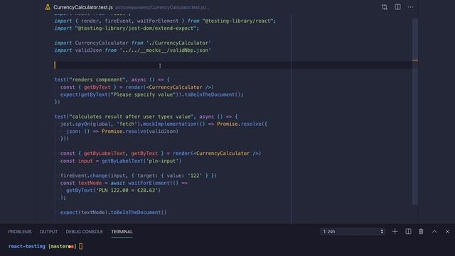 Mockowanie API - Unit testing w React (Jest + Testing Library) смотреть онлайн