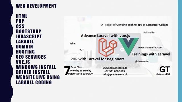 Master Laravel with Vue.js Full Stack Development Training in Lahore | shan ulfat смотреть онлайн