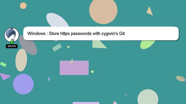 Windows : Store https passwords with cygwin's Git смотреть онлайн