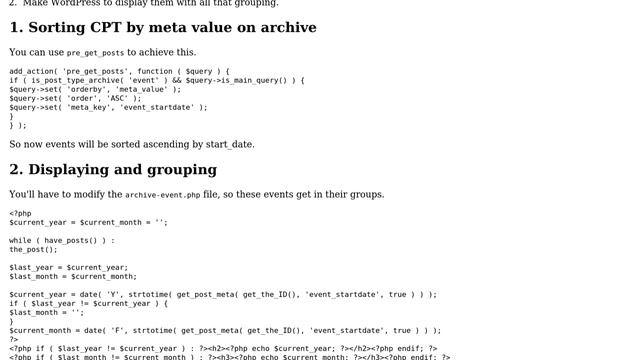 Wordpress: Custom post type archive sorted and grouped by date in post meta field (2 Solutions!!) смотреть онлайн