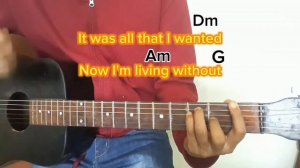 It must have been love(Roxette)Easy guitar chords tutorial