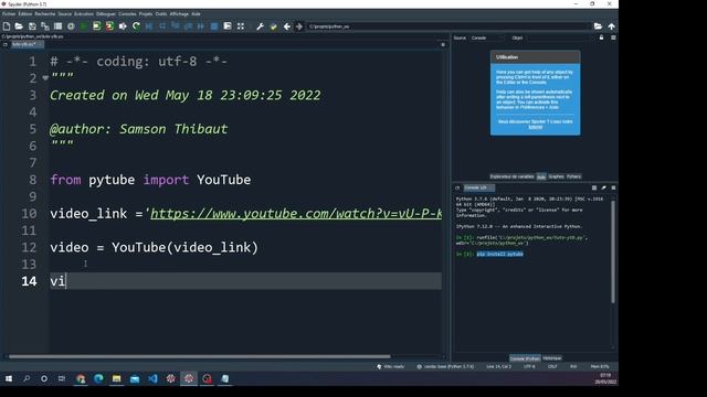 Télécharger un contenu sur YouTube en utilisant Python смотреть онлайн