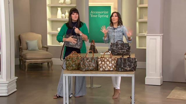 Dooney & Bourke City Python Embossed Medium Leather Barlow Satchel on QVC смотреть онлайн