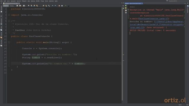 Java - Ejercicio 158: Uso de la clase Console смотреть онлайн