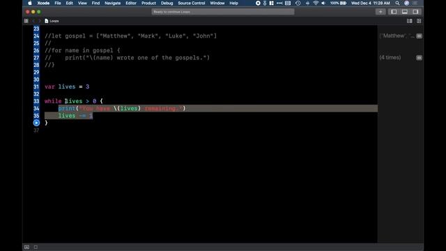 Loops in Swift смотреть онлайн