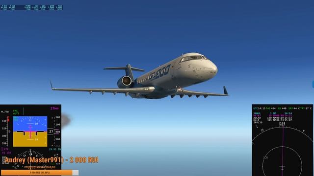 CRJ-200 Сыктывкар-Санкт-Петербург (UUYY-ULLI) смотреть онлайн