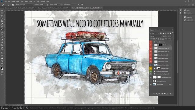 How To Use Pencil Sketch FX - Photoshop Add On Plugin Tutorial